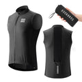 ROCKBROS Men's Cycling Vest Lightweight Windbreaker Bike Vest with Pocket - color: Black, size: Large