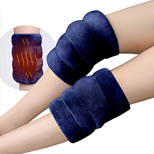 REVIX Knee Heating Pad, Microwave Heating Pad Wrap, Hot Cold Compress, Navy - color: Navy