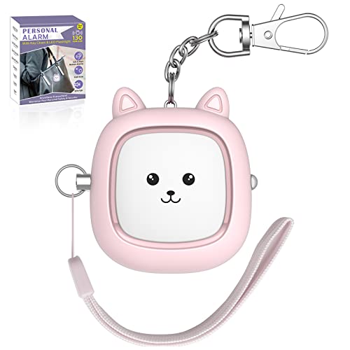 Safe Sound Personal Alarm, 130 dB Loud Siren Song Emergency Security Alarm Keychain with LED Light, Personal Sound Safety Siren for Women, Men, Children, Elderly(Pink) - color: Pink