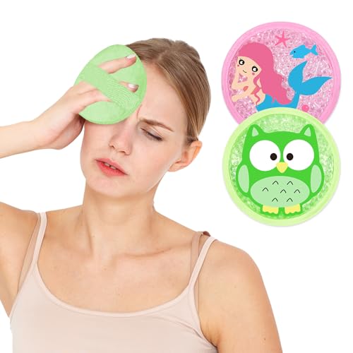 Ice Packs for Injuries Reusable 2 Packs Cold or Warm Compress - style: Mermaid+Owl