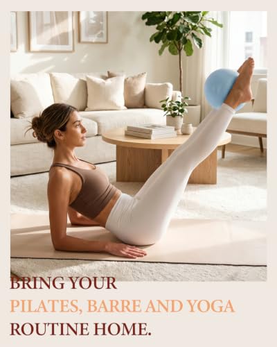 Trideer 9 Inch Pilates Ball with Inflation Straw, Small Exercise Yoga Ball - color: Baby Blue