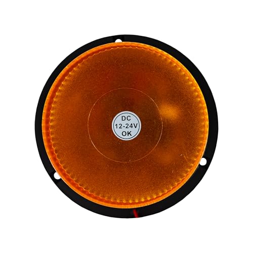 Buyers Products SL660A Tall 6.5 Inch Wide Incandescent Beacon, Flashing Warning Safety Lights, Construction Vehicle Lights, Bar Light for Work Trucks, Beacon Light, Amber