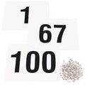 Azarxis Running Bib Competitor Numbers with Safety Pins, Tyvek Tearproof Waterproof 4"x7" / 6"x7.5" for Marathon Races Events - color: #02 [6"x7.5"] Numbers 001-100