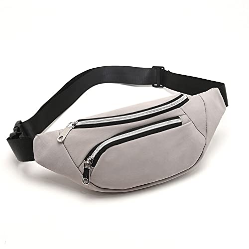 Waist Pack Bag for Men&Women - Fanny Pack for Workout Traveling Running. - color: (Without headphone hole)Light Gray