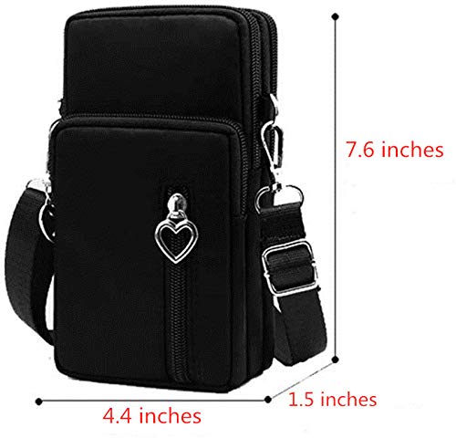 Women Small Crossbody Bag Cell Phone Purse Shoulder Pouch Armband Wallet Case Handbag for iPhone Samsung Google Pixel - color: Purple