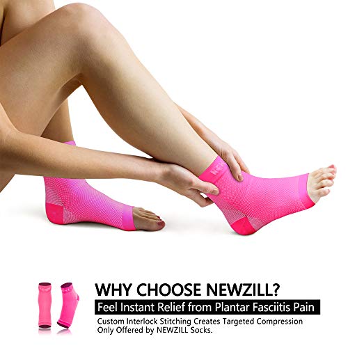 NEWZILL Plantar Fasciitis Socks Arch Support Foot Care Compression Sleeve - color: Pink, size: XX-Large