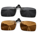 MEETSUN Polarized Clip On Sunglasses for Men Women, Fit Over Glasses - color: 2pack-black+brown