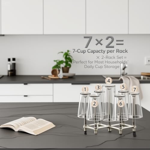 2-Pack Expandable Bottle Drying Rack, White - color: White