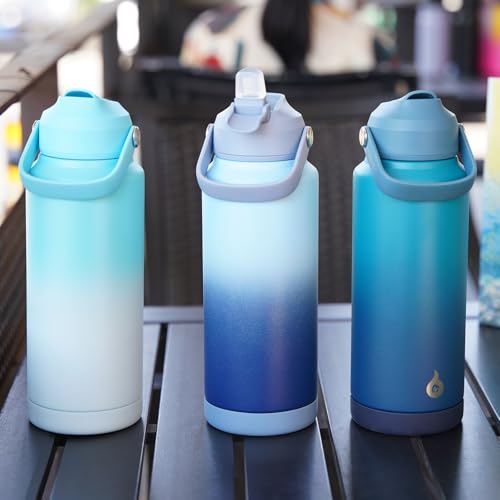 BJPKPK 18oz Insulated Water Bottle, Stainless Steel Bottle with Straw Lid - color: Sky, size: 18 Ounces