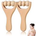 Ciieeo 2Pcs Wooden Massage Roller Massager Wooden Trigger Point Body and Face Roller for Foot Shoulder Neck and Waist Relaxation - Improve Sleep Quality
