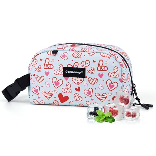 Cerbonny Small Cooler Bag,Freezable Lunch Bag,Built-in ice pack - color: Blue-Heart