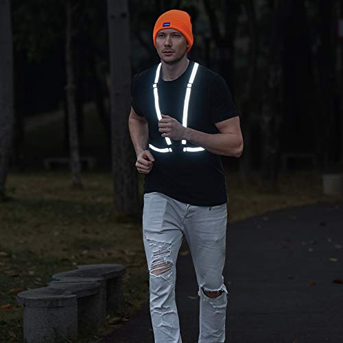 AYKRM 9 color High Visibility Reflective Vest Running Gear High Vis Adjustable Safety Vest - color: Red