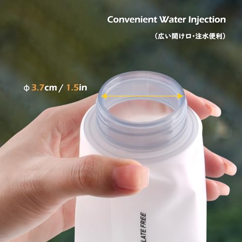 TRIWONDER TPU Collapsible Flask BPA-Free Soft Folding Water Bottles for Hydration Pack - Ideal for Running Hiking Cycling Climbing (500ml/16.9oz - White - Pack of 2) - color: 500ml/16.9oz - Y - White - Pack of 2