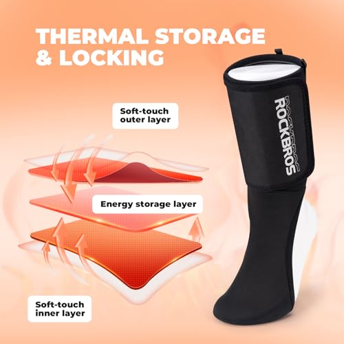 ROCKBROS Winter Ankle Brace for Women Men Ankle Compression Sleeve Support Adjustable Ankle Wrap for Cycling Riding Motorcycle