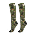 Hen Floral Compression Socks for Women Men - color: Black Cat Daisy Floral