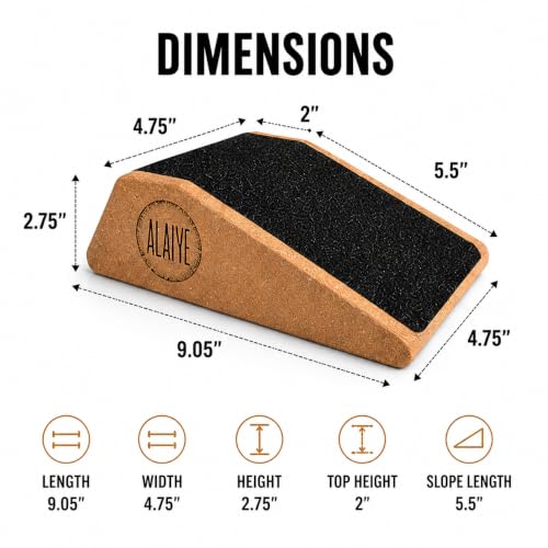 Squat Wedge Blocks (Set of 2) – Non-Slip Slant Boards for Lower Body Workouts Ankle and Calf Stretching - Yoga Blocks, Designed to Elevate Heels and Squat Support - Includes Carry Bag