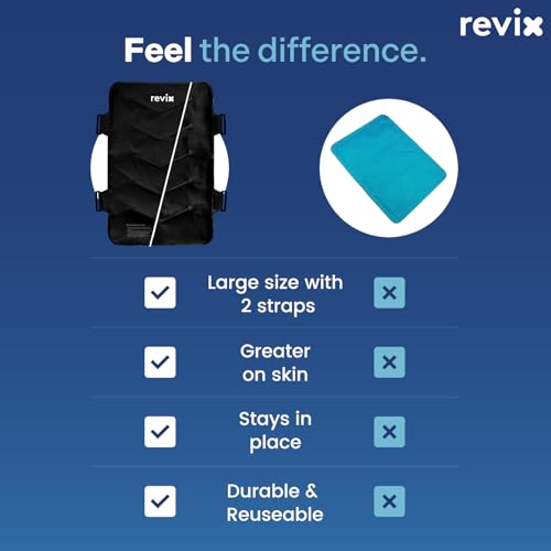 REVIX Extra Large Ice Pack for Back, 13” x 21” Reusable Gel Cold Pack Wrap - color: Black