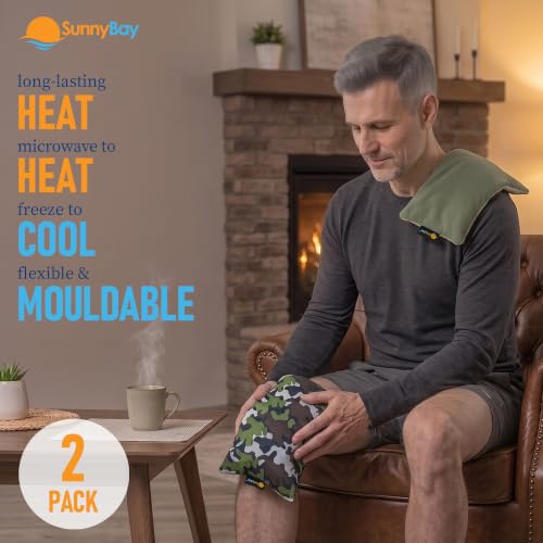 SunnyBay Microwavable Neck and Shoulder Heating Pad, 6x11 Inches, 2 Pack - color: Pack of 2 - Camo