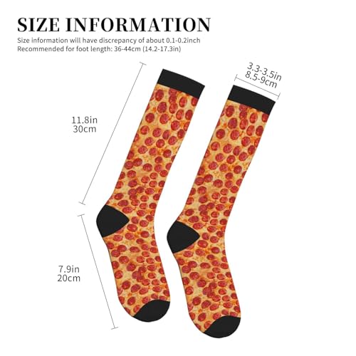 Avocado Compression Socks Women Men Knee High Stock for Running Work Support Nurses Travel - color: Pizza