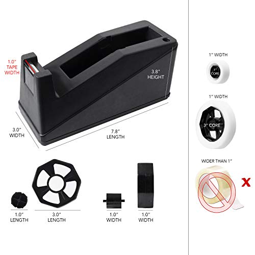 Royal Imports Desk Tape Dispenser (Fits 1" & 3" Core) Black