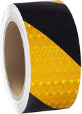 Reflective Tape, Waterproof Self Adhesive Dot Safety Reflector - color: Black Yellow, size: 2 Inch x 65 Feet