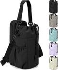 Water Bottle Holder with Strap, 32/40oz Insulation Water Bottle Carrier Bag with Phone Pocket, Water Bottle Sling Bag Crossbody Water Bottle Holder for Hiking Walking - color: Black