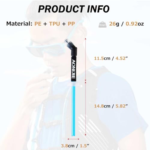 Azarxis TPU Soft Flask Collapsible Water Bottles BPA-Free 250ml 350ml 500ml for Hydration Vest Pack Running Hiking Cycling Climbing - color: Straw for 250ml 500ml Water Bottle