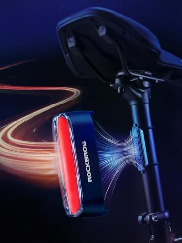 ROCKBROS Magnetic Bike Tail Light,Rechargeable,IPX6 Waterproof,7 Modes