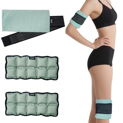 Ice Pack for Injuries Reusable (2-Pack) - Hot & Cold Therapy Gel Pack, Adjustable Cold Compress & Microwaveable Heat Pad for Knee, Ankle, Neck & Elbow Pain Relief