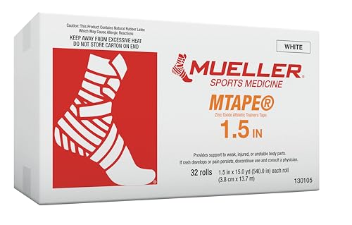 Mueller Sports Medicine 130105 Mtape Athletic Tape White (Pack of 32) - size: 32 Count (Pack of 1)