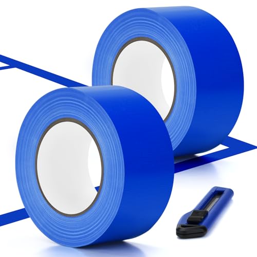 230 ft Pickleball Court Tape, 2 in Wide x 76.7 yd Long Court Marking Kit for A Complete Pickleball Court, Durable Floor Marking Tape for Outdoor and Indoor Use - style: Blue 2PC
