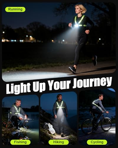 Running Lights for Runners, 500LM High-Vis Reflective Running Vest