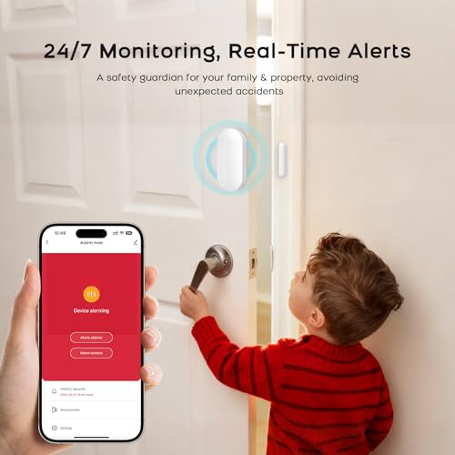 PGST Home Alarm System,4.3in WiFi+4G Touch Screen Siren No Monthly Fees - color: White & Gray