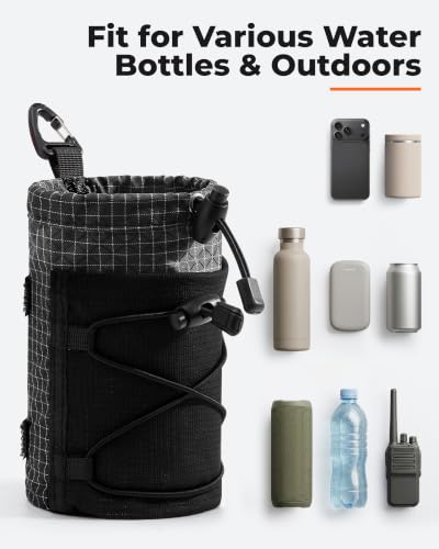 HowFly Backpack Water Bottle Holder for Backpack Straps Bottle Holder Pouch - color: Black