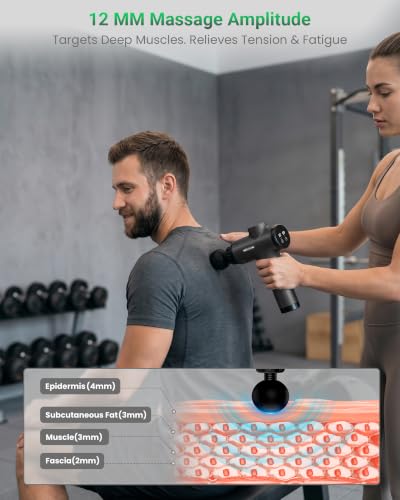 Massage Gun, Deep Tissue Percussion Massager 30 Speeds for Pain Relief - color: Black
