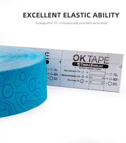 (2in X 103 Feet) OK TAPE PRO Bulk Kinesiology Tape, Original Elastic Latex Free Kinesiology Therapeutic Tape, Free Cut Printed - color: Beige