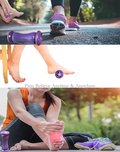 ChiFit Manual Foot Massager Roller for Plantar Fasciitis Relief, Portable Deep Tissue Muscle Massage Roller for Foot Arch and Heel Pain, Effective Reflexology Tool Relax The Nerves (Rose Purple) - color: Rose Purple