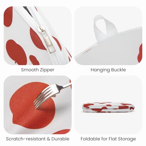 MEXS Small Cooler Bag, Freezable Snack Bag for Kids & Adults, Small Insulated Lunch Bag with Upgraded Thicker Ice Pack, Reusable Mini Cooler for Work/School/Travel - color: White Apple