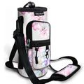 ToLuLu 25/32/40oz Water Bottle Carrier Bag Pocket,Insulated Neoprene Adjustable Shoulder Strap Water Bottle Pouch Case, Crossbody Water Bottle Holder Sling Sleeve for Men Women Adults - color: Pink Flowers, size: 40 OZ