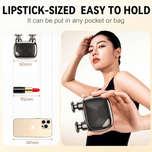 Double Head Mini Massage Gun,Portable Percussion Deep Tissues Muscle Massager,Rechargeable, Compact Handheld Massager for Muscle Fatigue Relief, Home/Office/Travel,Gifts for Men Women,Black - color: Black