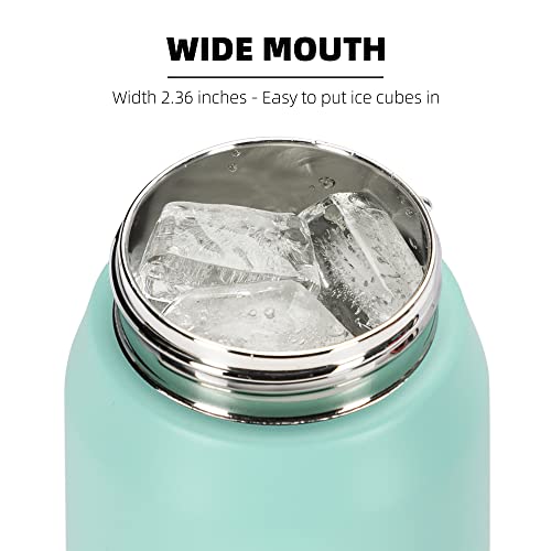 Fanhaw 24oz Stainless Steel Water Bottle with Chug Lid, Green Pink - color: Green Pink, style: 24 Ounces