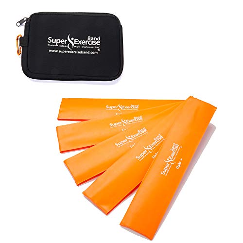 Mini Loop Bands 14x3 in, Latex Free, 3/5/10 Pack Sets - color: j. Orange LIGHT+ Loop Band 5 Pack