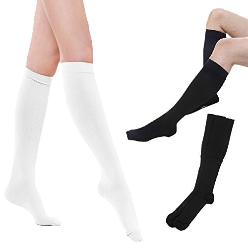 Compression Graduated 10-20 mmHg Socks (3 Pair) Support Recovery Stockings Feet Foot Calf Ankle Pain and Aches