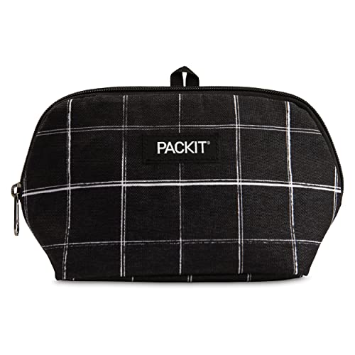 PackIt Freezable Snack Bag, Black Grid - color: Black Grid