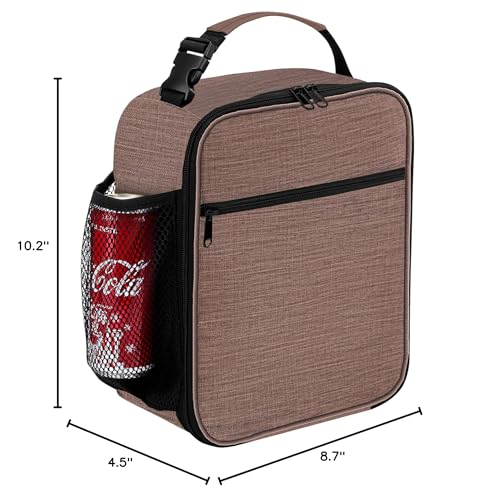 ZM-YOUTOO Lunch Box for Men - Reusable Lunch Bag Men Adult Women- Insulated Small LunchBox (Light Brown) - color: Light Brown