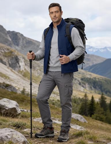 Eisctnd Mens Lightweight Quick Dry Vest Sleeveless Outerwear Utility Jacket - color: Darkblue, size: Medium