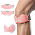 MANUEKLEAR V-Shaped Patella Bands, Adjustable Flex Wrap Patellar Tendon Support Strap for Men Women, Silicone Patella Knee Straps Suitable for Pain Relief Running Hiking Basketball, (2pcs) - color: Pink