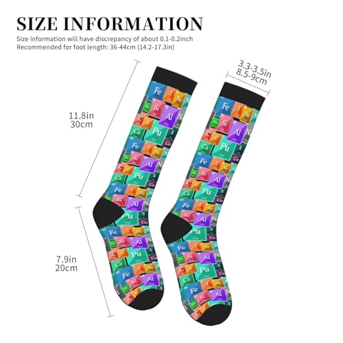 Compression Socks Knee High Circulation Support Socks For Women Men Athletic Running Work Hiking Cycling Travel - color: Chemistry