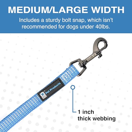 Blue-9 Reflective 6ft Multi-Function Dog Leash with Traffic Loop, Blue, M/L - color: Reflective Blue, size: Medium/Large