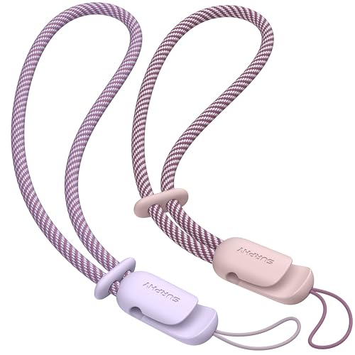 SURPHY 2 Pack Phone Lanyard, Phone Wrist Strap for Case, Camera Wrist Strap - color: Pink & Lilac